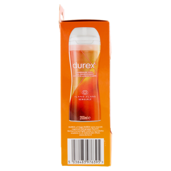 Durex Massage 2 in 1, Gel Lubrificante Intimo a Base Acqua e Gel per Massaggi, con Ylang Ylang, 200