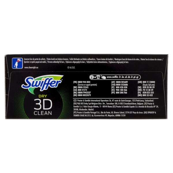 Swiffer Dry 3D Clean Panni Cattura Polvere per Scopa Swiffer - Ricarica 14 Salviette
