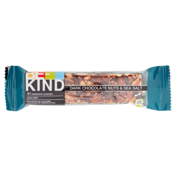 Be-Kind Barretta Cioccolato Fondente, Mandorle e Sale Marino 40 g
