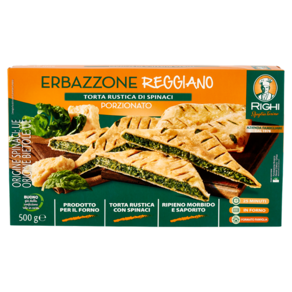 Righi Erbazzone Reggiano Torta Rustica di Spinaci Porzionato 500 g