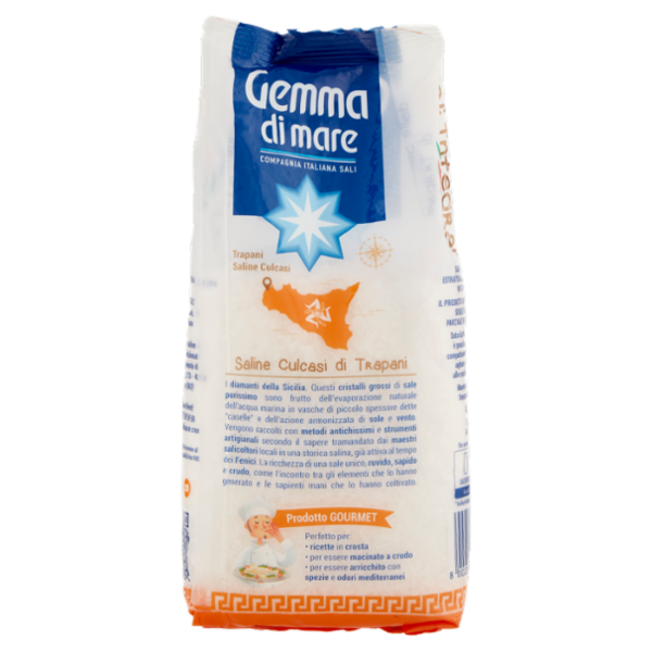 Gemma di mare Gli Integrali Sale Marino di Sicilia dalle Saline Culcasi di Trapani Grosso 800 g