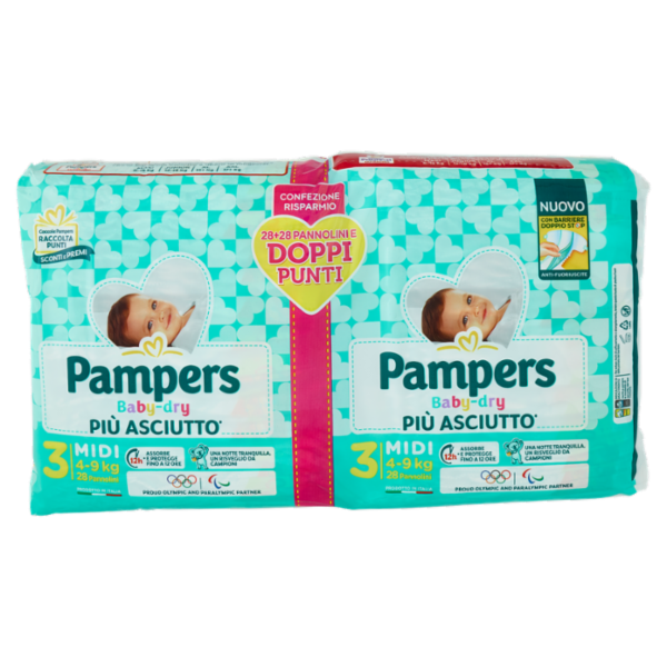 Pampers Baby-dry Midi 28 + 28 pz