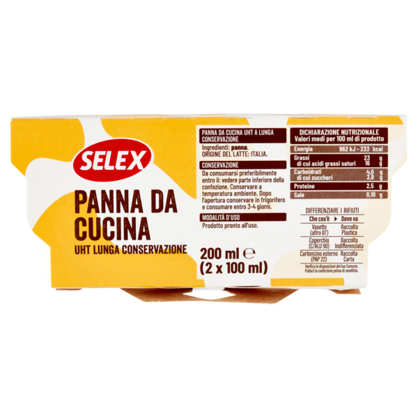 Selex Panna da Cucina Uht 2x100 ml