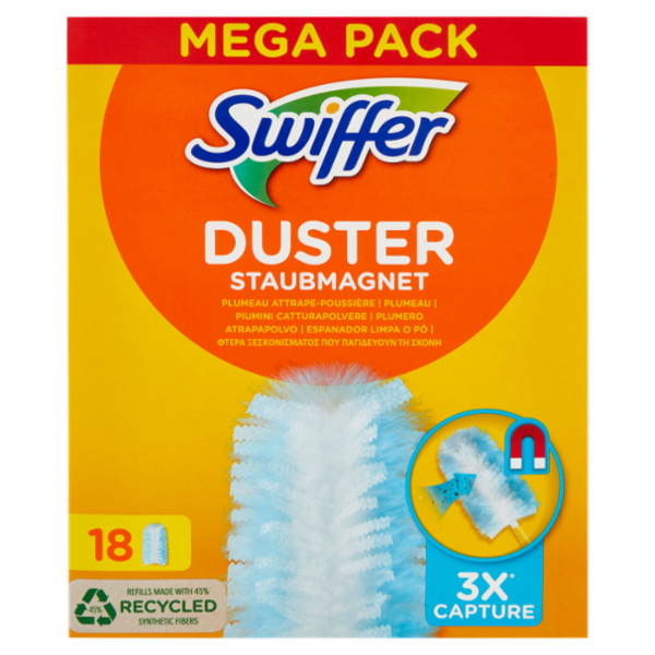 Swiffer Duster Cattura Polvere - Ricarica 18 Piumini per spolverare