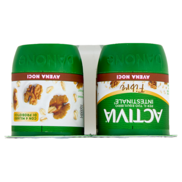 ACTIVIA Fibre Yogurt con Probiotico Bifidus, gusto Avena e Noci, 4x125g