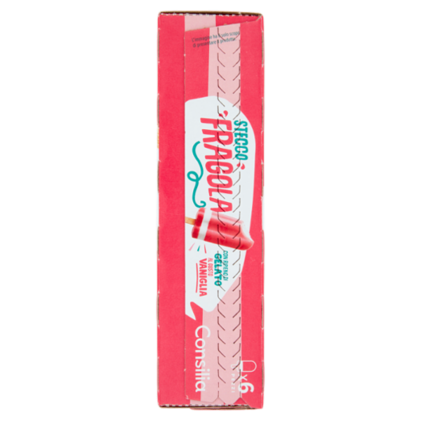 Consilia 6 Ghiaccioli alla Fragola Ripieni di Gelato 300 g