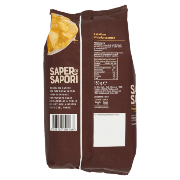 Selex Saper di Sapori Patatine Doppia Cottura Classiche 130 g