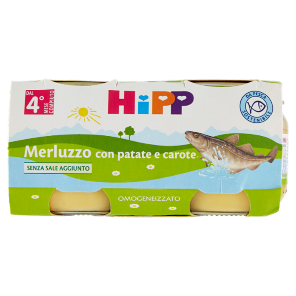 HiPP Merluzzo con patate e carote Omogeneizzato 2 x 80 g