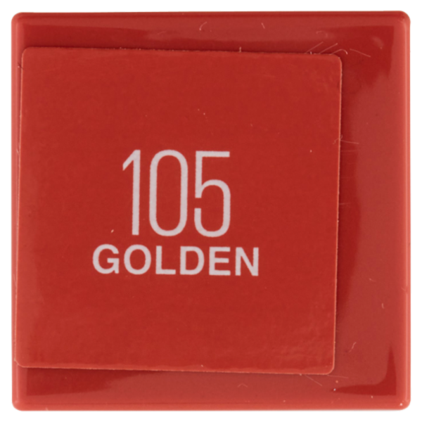 Maybelline New York Rossetto a Lunga Tenuta Effetto Vinilico Superstay Vinyl Ink 105 Golden