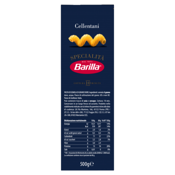 Barilla Pasta Specialità Cellentani 500g