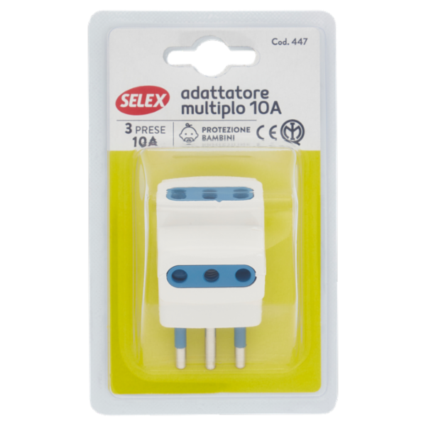Selex Adattatore Multiplo Spina 10A + 3 Prese 10A(Ita) Bianco