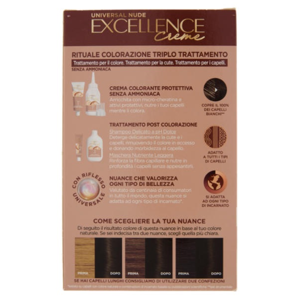 L'Oréal Paris Excellence Creme Colorazione Senza Ammoniaca 3U Castano Scuro Universale