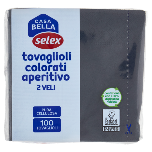 Selex Casa Bella Tovaglioli 2 Veli 25x25 cm Nero 100 pezzi