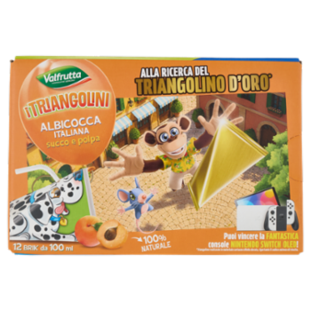 Valfrutta i Triangolini Albicocca Italiana Succo e Polpa Brik 12 x 100 Ml