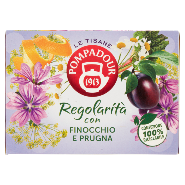 Pompadour Le Tisane Regolarità con Finocchio e Prugna 15 x 2 g