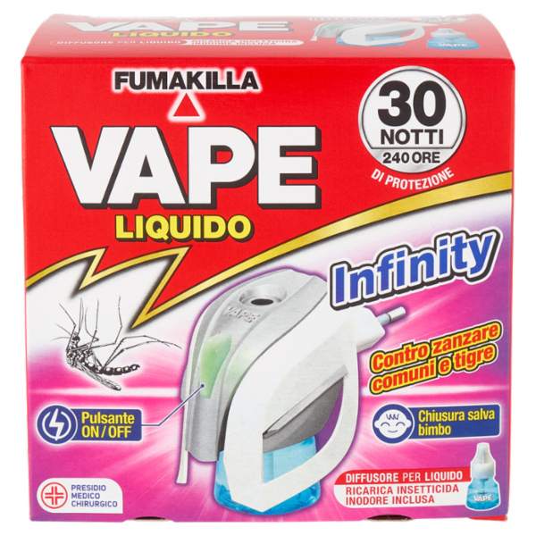 Vape Liquido Infinity Diffusore per Liquido Ricarica Insetticida Inodore Inclusa 15 ml