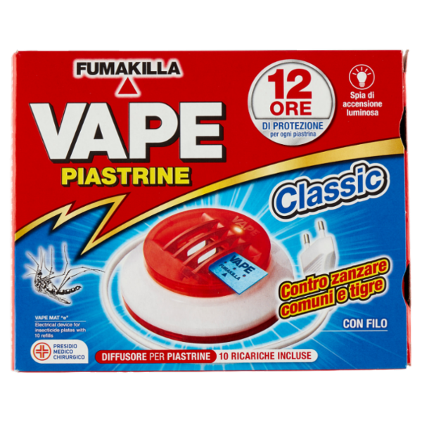 VAPE Elettroemanatore Piastrine Classic con Filo + 10 Ricariche