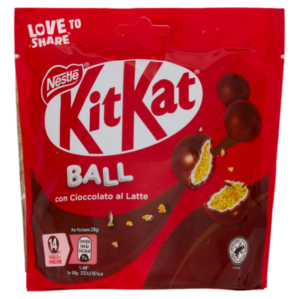 KITKAT Ball Palline di Cereale ricoperte di Cioccolato al Latte Sacchetto 140g