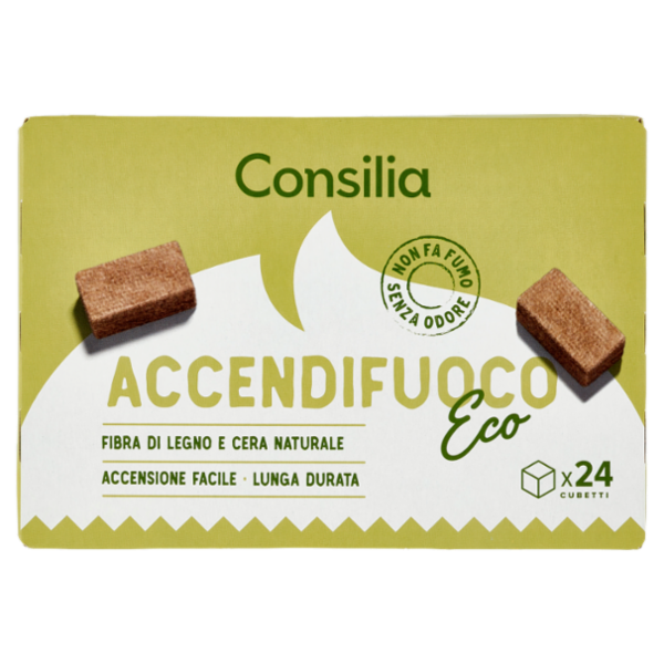 Consilia Accendifuoco Cubetti Ecologico 24 pezzi