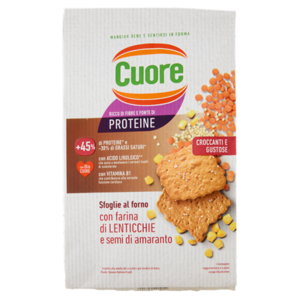Cuore Sfoglie al forno con farina di Lenticchie e semi di amaranto 170 g