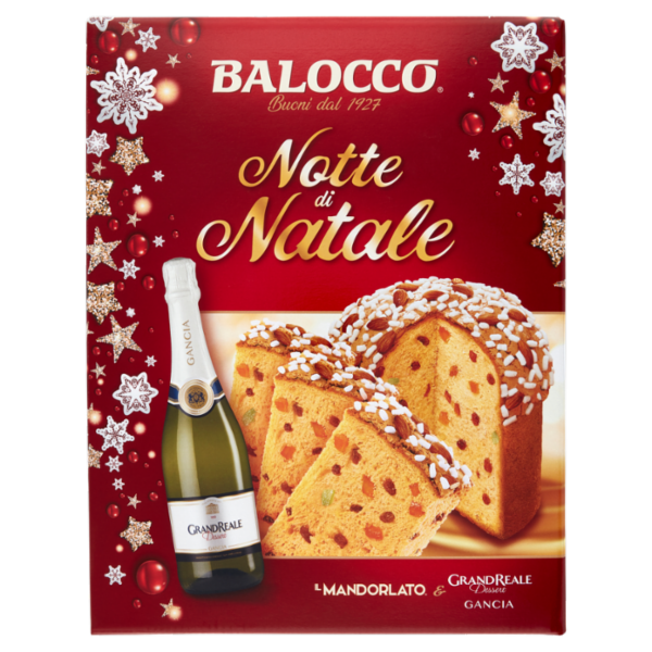 Balocco Notte di Natale il Mandorlato 750 g & GrandReale Dessert Gancia 75 cl