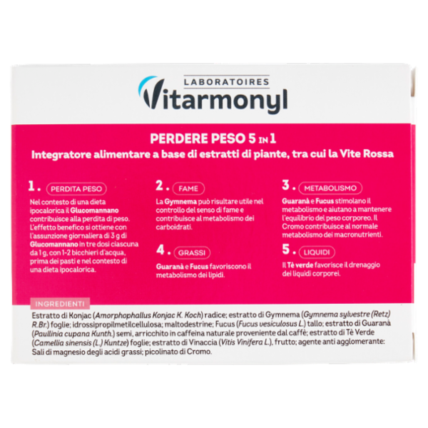 Laboratoires Vitarmonyl Perdere Peso 5 in 1 40 Capsule 20,8 g