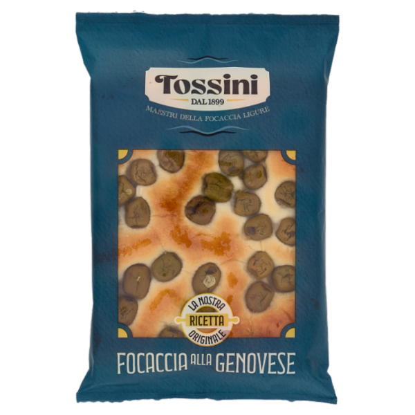 Tossini Focaccia alla Genovese Focaccia con Olive 200 g