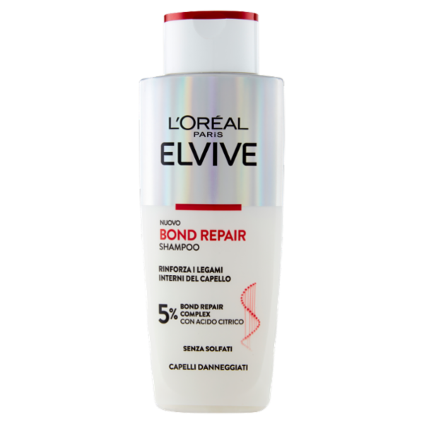 L'Oréal Paris Elvive Bond Repair Shampoo Con Acido Citrico Per Capelli Danneggiati, 200 ml