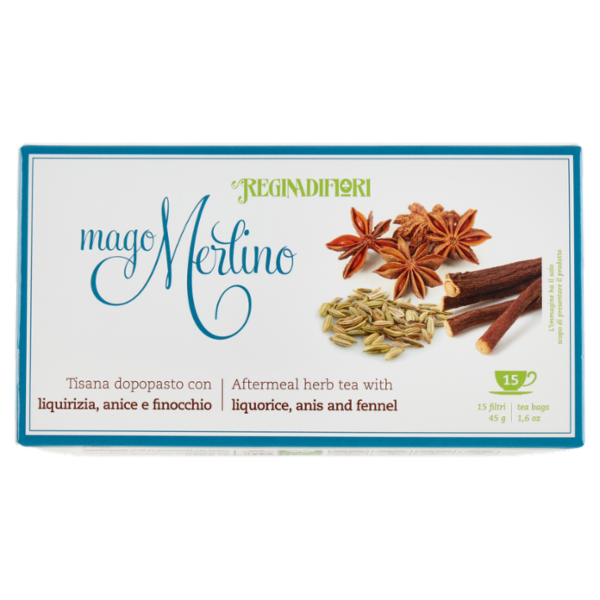 Reginadifiori mago Merlino Tisana dopopasto con liquirizia, anice e finocchio 15 x 3 g