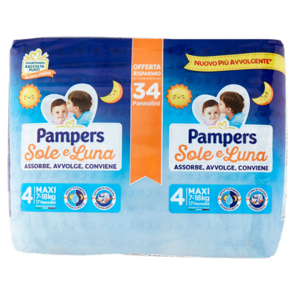 Pampers Sole e Luna Maxi 34 pz