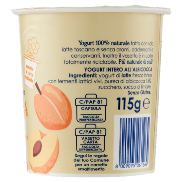 Mukki yogurt da latte 100% Toscano Albicocca 100% naturale 115 g