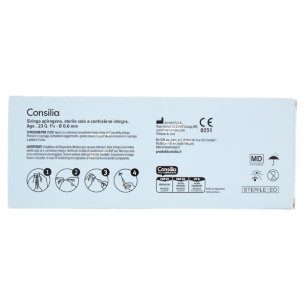Consilia Siringhe Sterili con Ago Indolore 5ml 10 pezzi