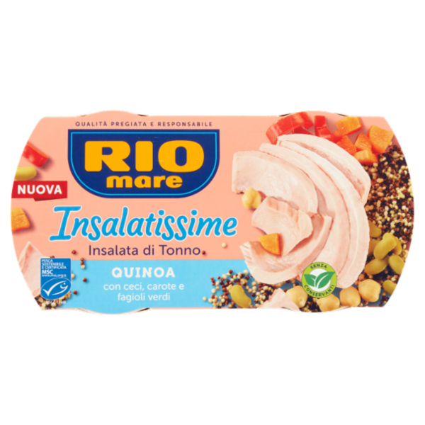 Rio mare Insalatissime Insalata di Tonno Quinoa con ceci, carote e fagioli verdi 2 x 160 g