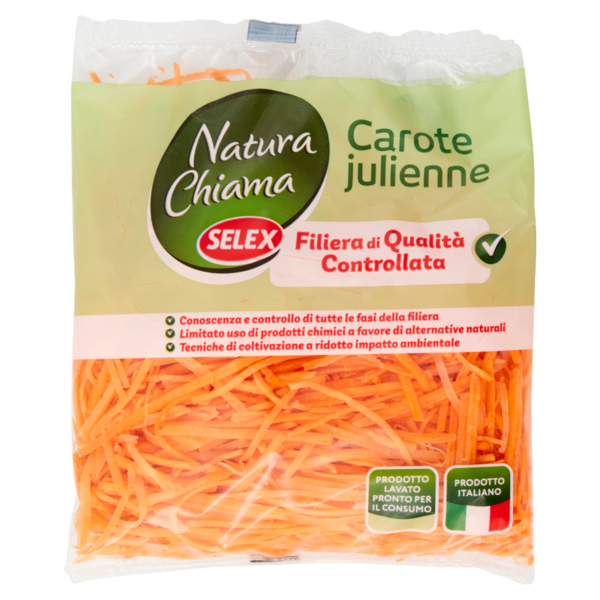 Selex Natura Chiama Carote Julienne Lavate e Pronte per il Consumo 200 g
