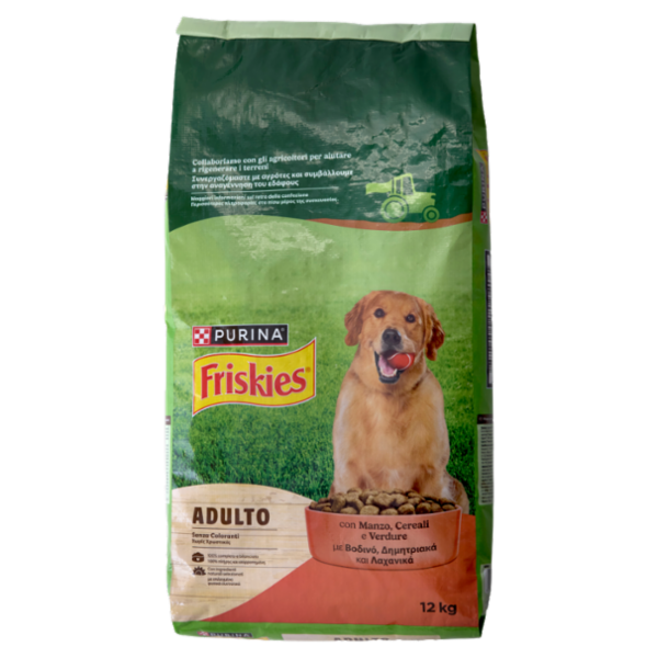 PURINA FRISKIES Adulto Manzo, Cereali e Verdure 12kg