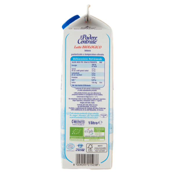 Mukki Il Podere Centrale Latte Biologico Intero 1 litro