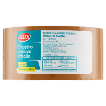 Selex Nastro Adesivo Imballo 50 Mm x 66 m Avana