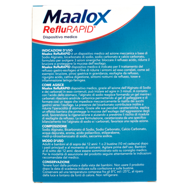 Maalox RefluRapid Bustine Monodose 20 x 10 ml