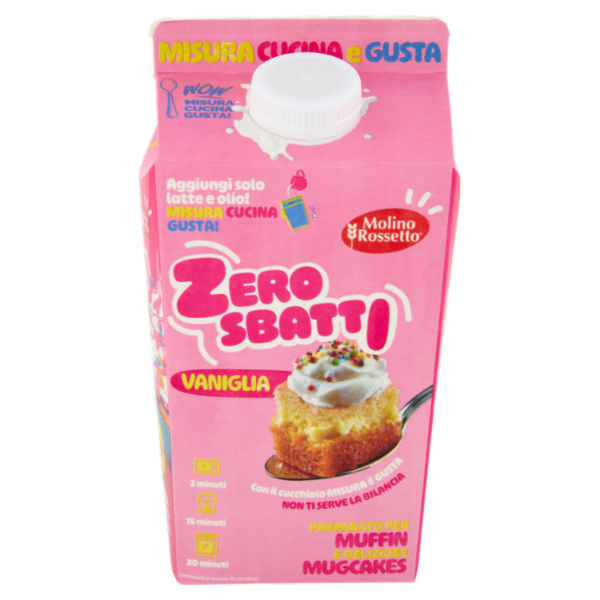 Molino Rossetto Zero Sbatti Vaniglia Preparato per Muffin e deliziose Mugcakes 500 g