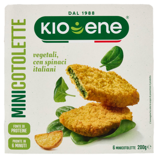 Kioene 6 Minicotolette vegetali, con spinaci italiani 200 g