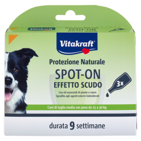 Vitakraft Spot-on Effetto Scudo Cani di taglia media con peso da 15 a 30 kg 3 pezzi da 2 ml