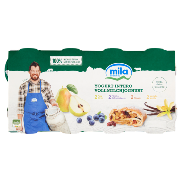 mila Yogurt Intero 2 Pera - 2 Mirtillo - 2 Strudel - 2 Vaniglia 8 x 125 g