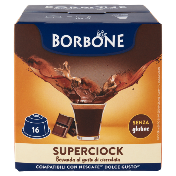Borbone Superciock Compatibili con Nescafé* Dolce Gusto* 16 Capsule 16 x 20 g