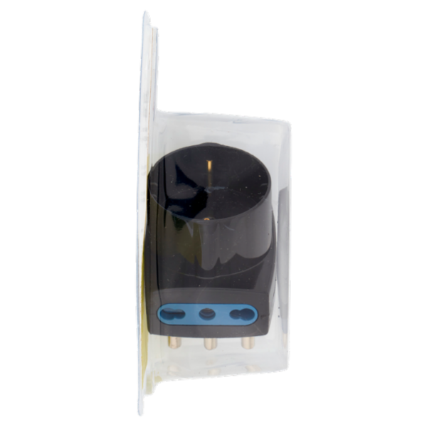 Selex Adattatore Pluristandard Spina 16A + 2 Prese 10/16A(Ita) + 1 Presa 10-16A(Ted) Nero