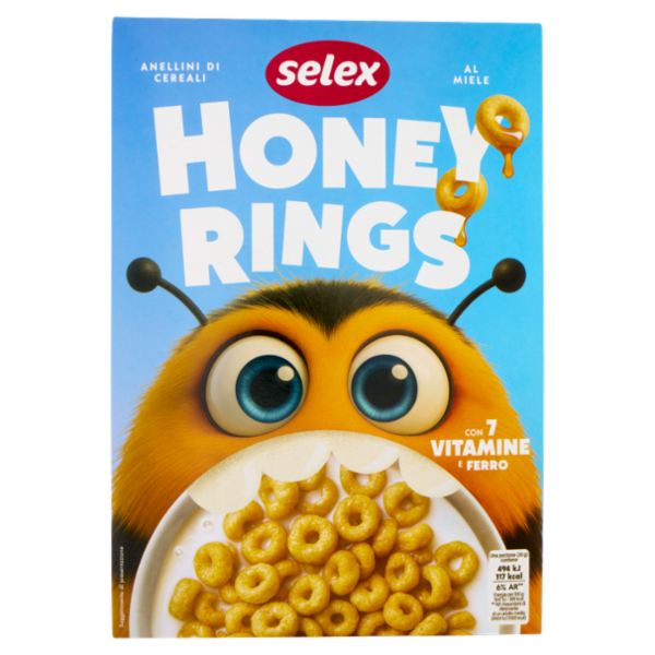 Selex Honey Rings Anellini di Cereali al Miele 375 g