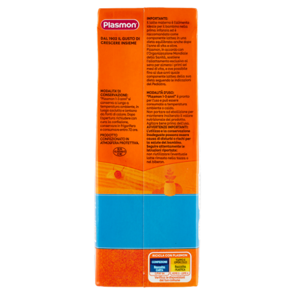 Plasmon Latte di Crescita Nutri mune 1-3 Anni 1 L