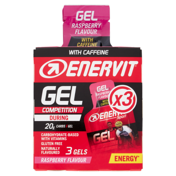 Enervit Gel Competition Raspberry Flavour with Caffeine 3 x 25 ml