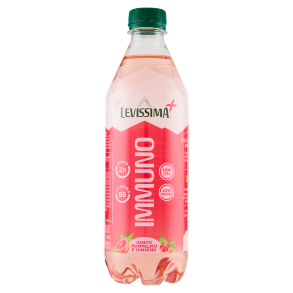 LEVISSIMA⁺ Immuno, Acqua Minerale Naturale, Gusto Pompelmo e Ginseng