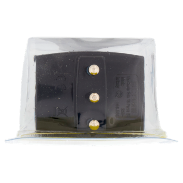 Selex Adattatore Pluristandard Spina 16A + 2 Prese 10/16A(Ita) + 1 Presa 10-16A(Ted) Nero