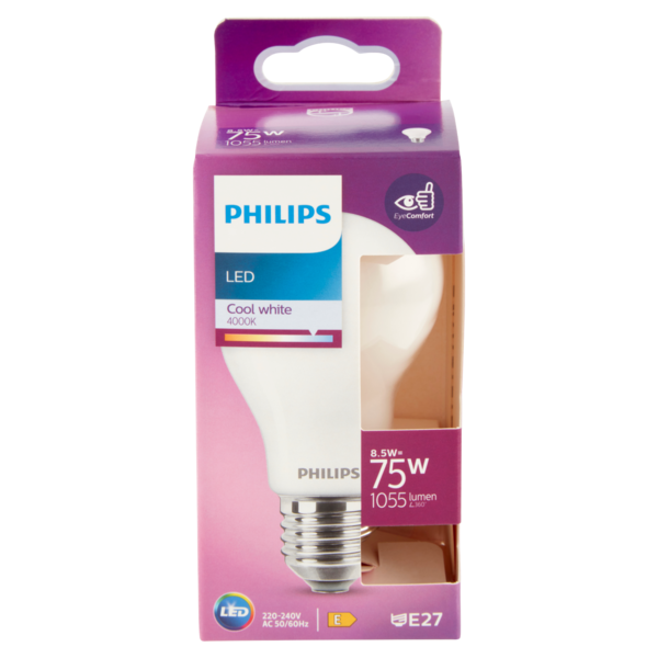Philips Led goccia vetro 75W E27 4000K non dim